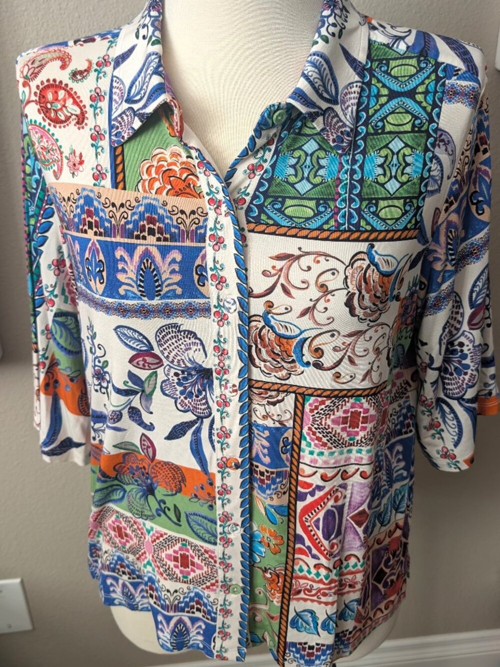 NWT Johnny Was The Janie Printed Shirt, Multicolor, L